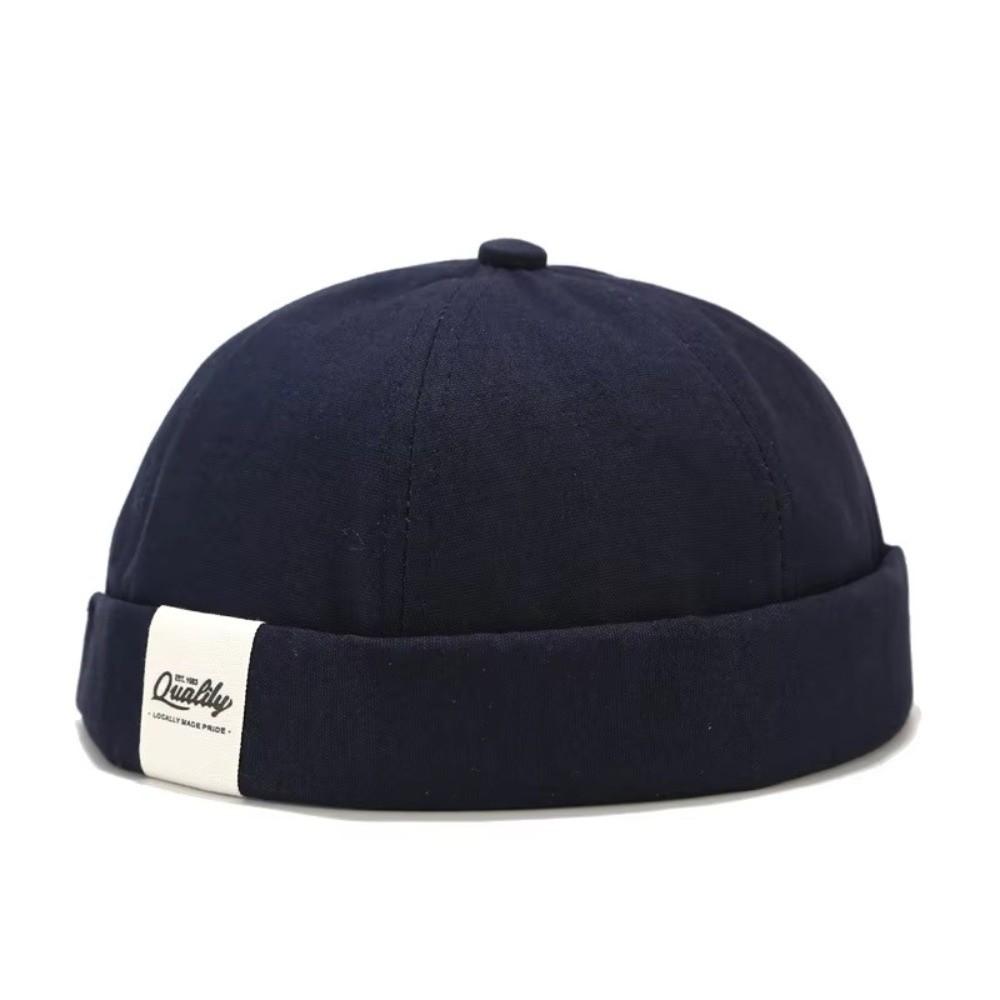 Hip Hop Docker Cap Brimless Beanie Hat Fashion Melon Skin Hat  Outdoor синий