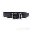 New Silver Alloy Engraved Roller Hollowed Out Crowe Pin Buckle PU Belt Punk High Street Men's and Women's Fashion Trend