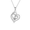 European and American Double Heart Diamond Pendant Necklace for Women