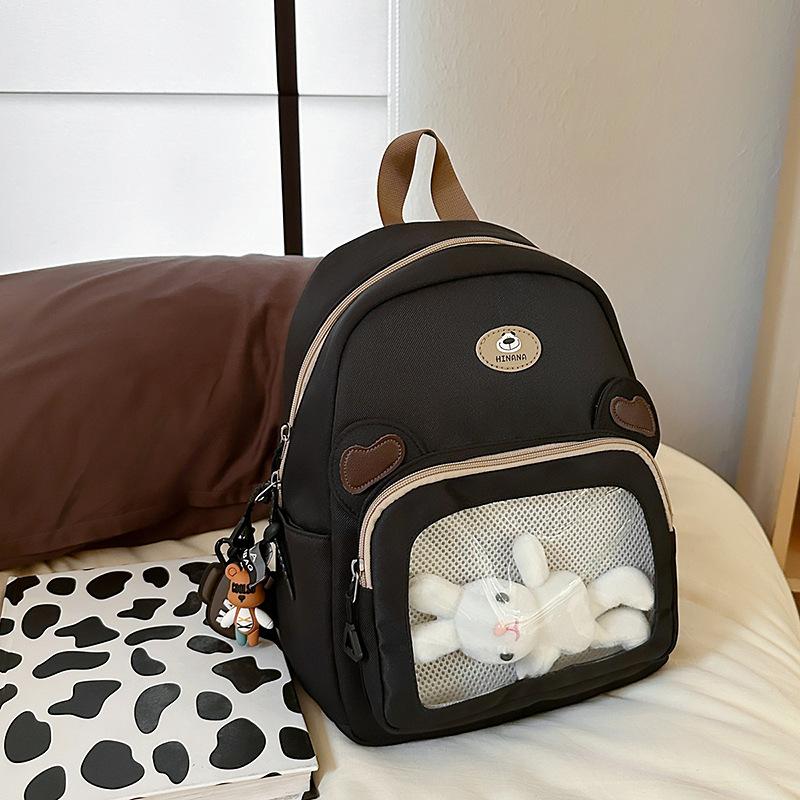 Schoolbag New Large Capacity Cute Cartoon Shoulder Bag Versatile Girl Pain Bag Casual Fashion Girls Transparent Backpack