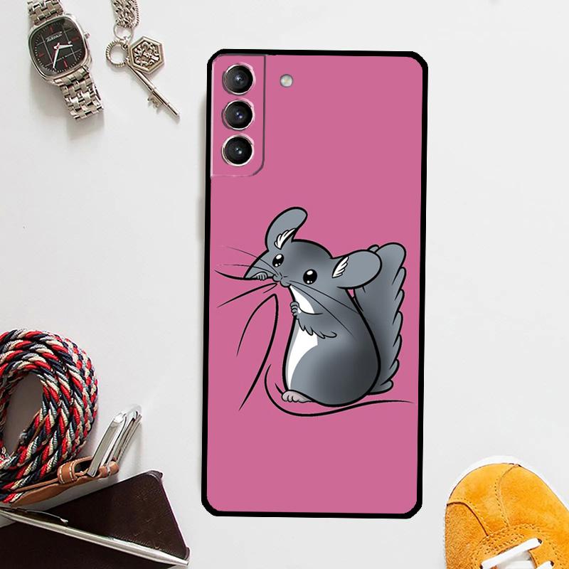 Cute Cartoon Chinchilla Case For Samsung Galaxy S25 Ultra S20 S21 S22 S23 Plus S9 S10 S25 FE S24 Ultra Cover Coque