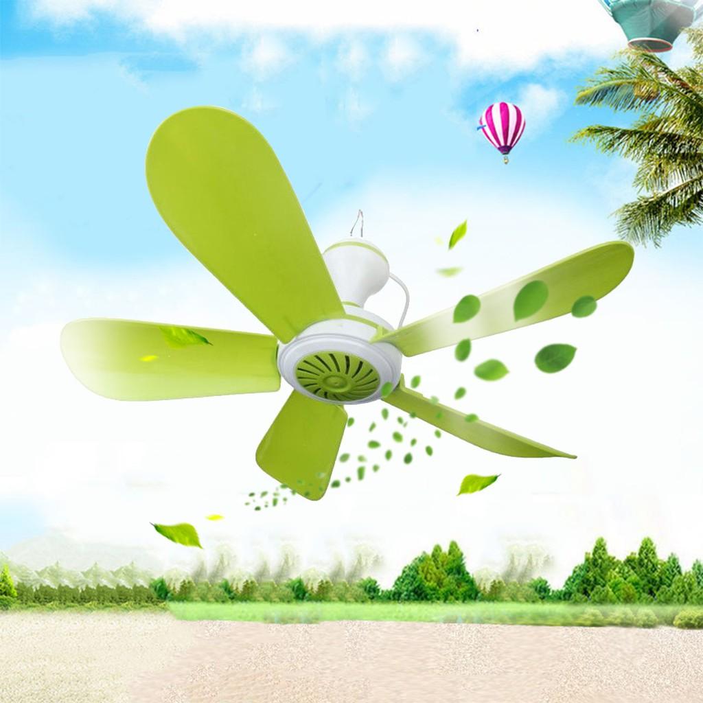 5 Leaves Anti Mosquito Ceiling Fan Mini Energy Saving Electric Brushless Motor Battery Ceiling Fan with Switch Plastic
