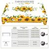 1 Stück Tischdecke mit Sonnenblumenmuster, rund und rechteckig, verschiedene Größen, elegantes florales Frühlings- und Sommerdesign, Französisch frisch, Su
