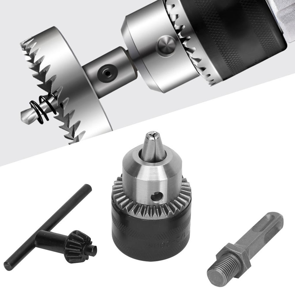 1.5‑13mm 1 2‑20UNF Key Type Drill Chuck with Square Shank Four Pit Conversion Connecting Rod