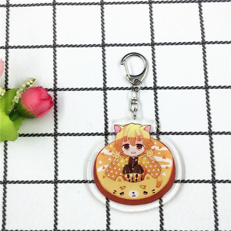 Key Rings Anime Games Around Demon Slayer Blade Cartoon Character Acrylic Keychain Metal Decoration Accessory Gift Pendant