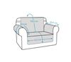 Cover Mat For Sofa 1-Seater Sofa 53Cm Waterproof Grey Quilted