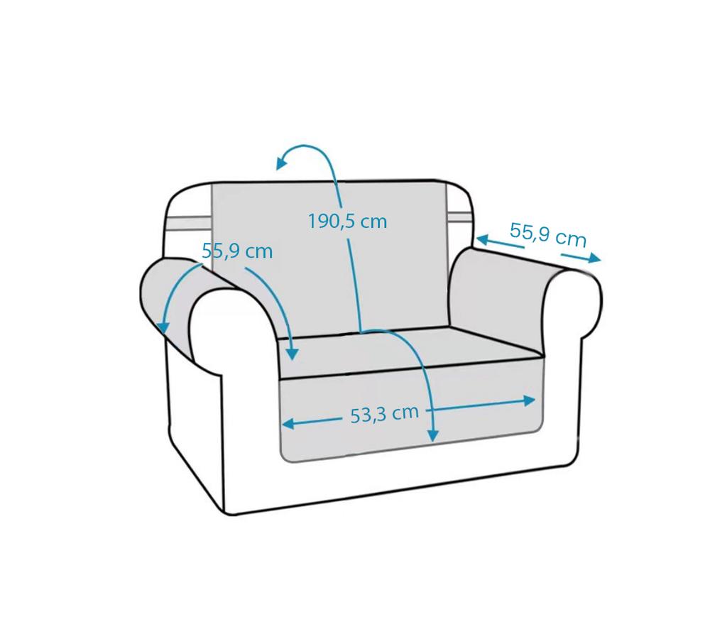 Cover Mat For Sofa 1-Seater Sofa 53Cm Waterproof Grey Quilted