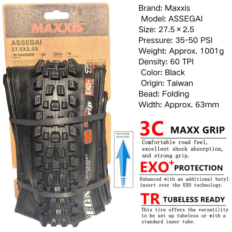 Maxxis ASSEGAI 27.5 29X2.5 Palce Downhill Skládací Vakuový Odolný proti Defektům Je Maxxisova Nejpevnější Quick Drop Plášť