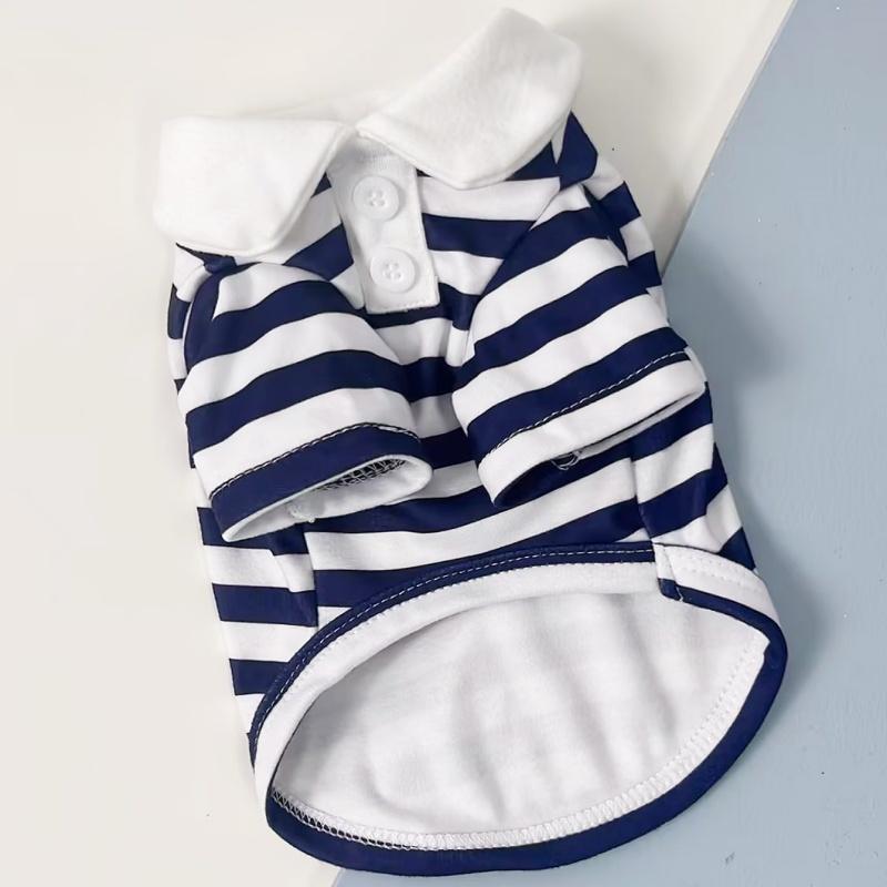 Hot Sale Three-Color Striped Dog Pet T-shirt for Spring Summer Leisure Premium Pet Clothes