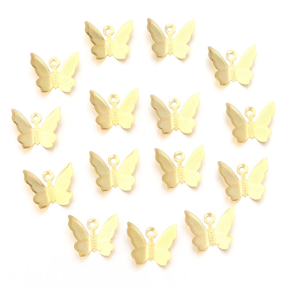 30-50pcs/Lot Iron Hollow Butterfly Accessories DIY Home Decoration Charm Beads for Jewelry Making Hair Accessory Production