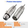 Xiatiaosann XLR Male to 3.5mm Male TRS Adapter & XLR Female to 3.5mm Male TRS Adapter, XLR to 1/8 Stereo Plug for Microphone, Audio (2-Pack)