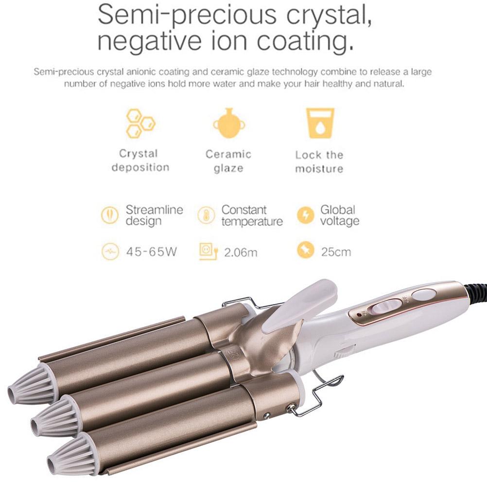 Curling Iron 3Tube Curling Iron Hair Curler Hair Waver for Long Short Hair