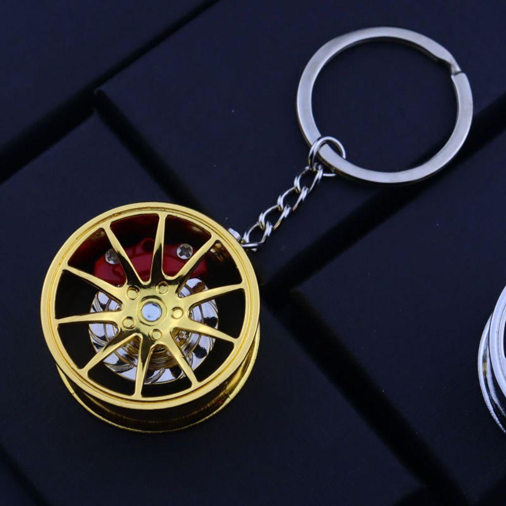 Zinc Zinc Zinc Alloy Wheel Hub Key Chain Rotatable Car Accessories Keychain  Girls Boys