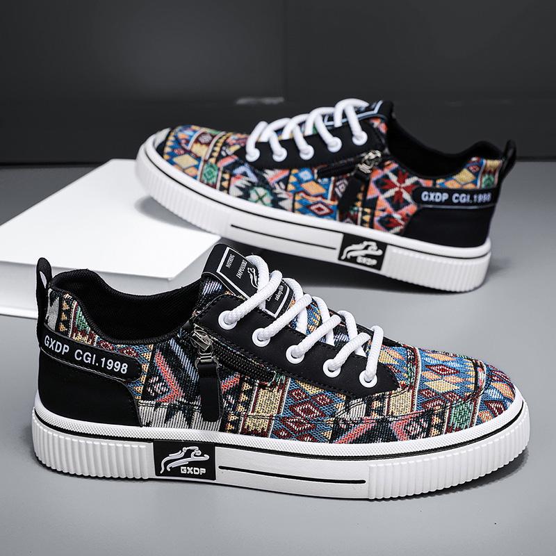 Fashion Fabric Breathable Increased Internal Flat Platform Shoes38-48 New Sneakers Casual Mens Designer Ethnic Style Board Shoes