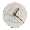 Decorative Table Clock Compact Round Marble Face Small Timepiece for