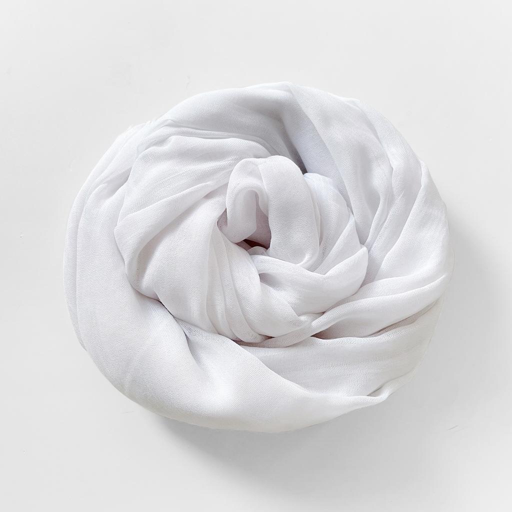 Herbst und Winter vielseitiger langer einfarbiger Baumwoll- und Leinen-Schal Damen Japanischer Retro Kälteschutz warmer Strickschal