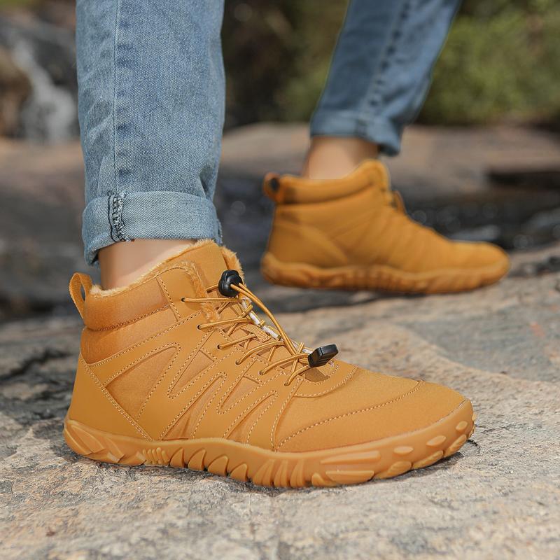 Winter Warm Hiking Shoes Men Women High-top Walking Snow Boots Plush Anti-slip Outdoor Sports Shoes
