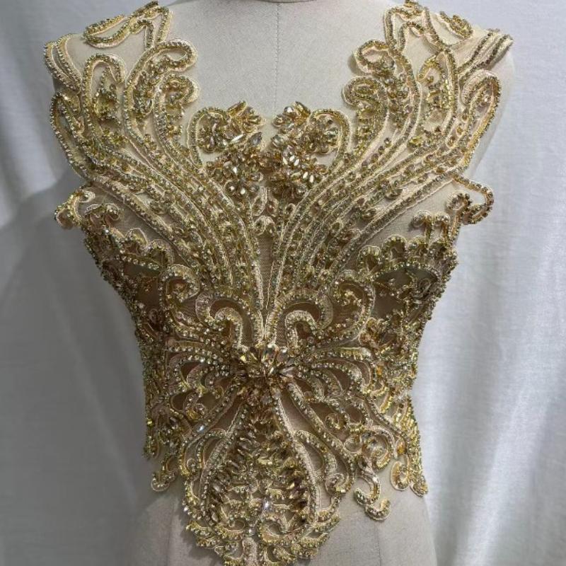 19 Barev Ručně Šité Korálky s Krystaly Krajka Našívací Nášivky s Kamínky na Korzet Šaty Dekorace pro Svatbu