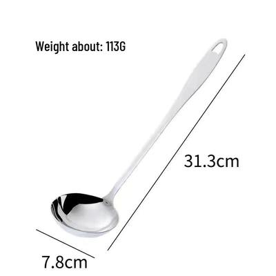 Verdicktes Edelstahl Schöpfkellen-Set mit langem Griff und Schlitzen