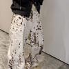 JYL Women's Leopard Print Jeans High-Street Vintage Vibe Loose High-Waist Denim