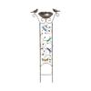 Traliccio da Giardino Esterno con Vasca per Uccelli e Supporto per Piante Rampicanti Struttura Metallica Elemento Decorativo da Giardino per Piante e Uccelli