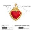 SUMMLY Trendy Wings Flame Heart Valentine's Day Pendant 18K Gold Plated Stainless Steel Romantic Charms Fashion Jewelry