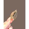 Elegant Gold Color Hollow Rhinestone Leaves Brooch Shiny CZ Women's Brooches Metal Pins Party Badge Jewelry Gifts