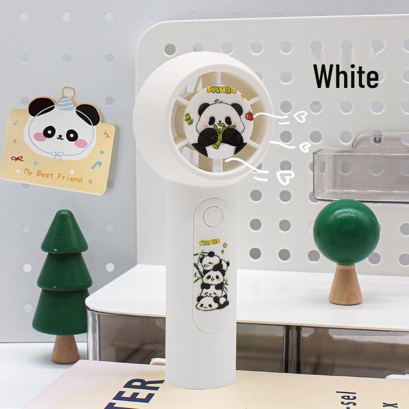 Cartoon Turbo Handheld Fan - USB Rechargeable, High Wind Power, Portable for Summer
