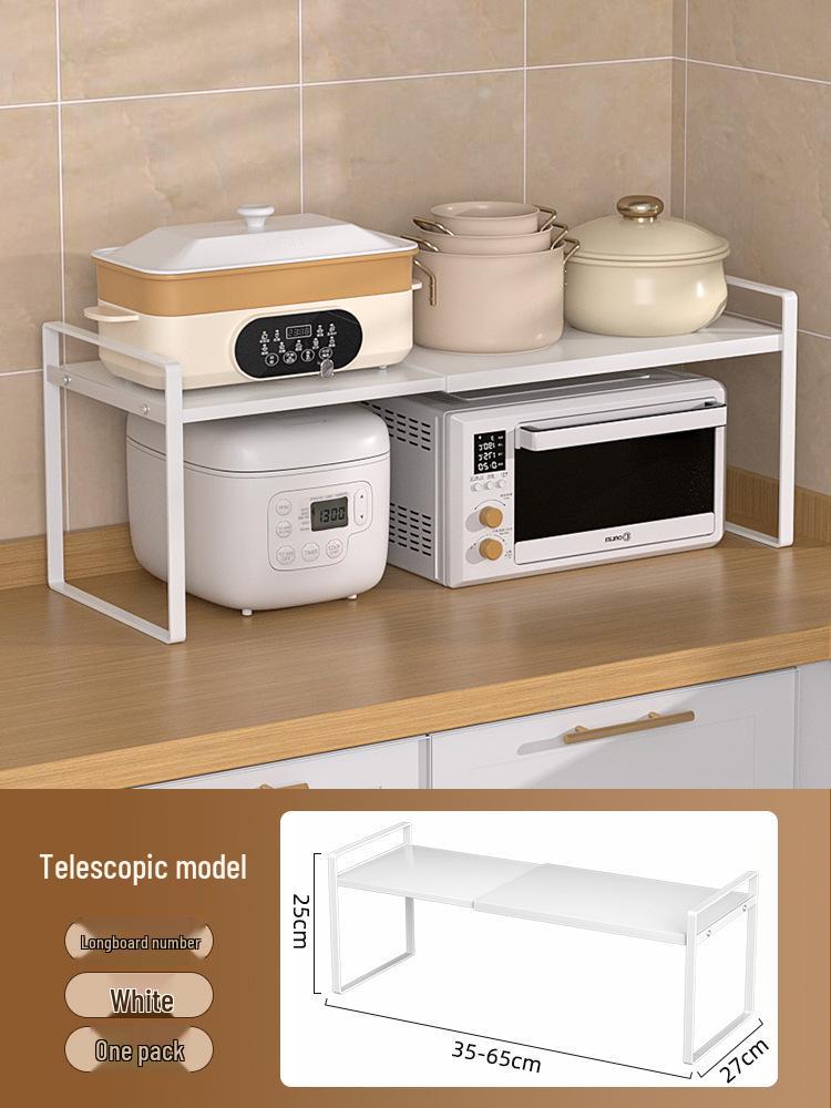 Retractable Kitchen Countertop Spice & Dish Storage Rack