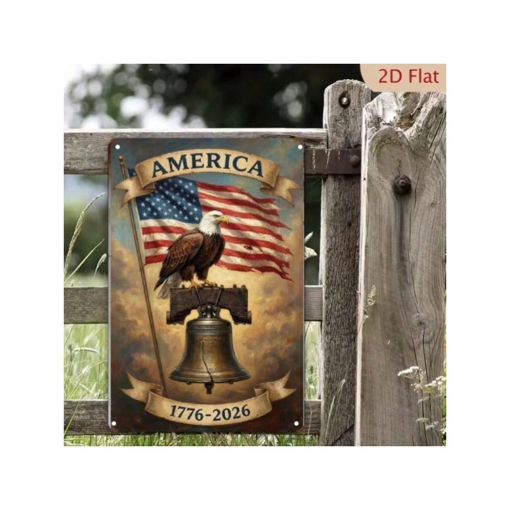 250th Anniversary USA Eagle Flag Metal Wall Art Poster