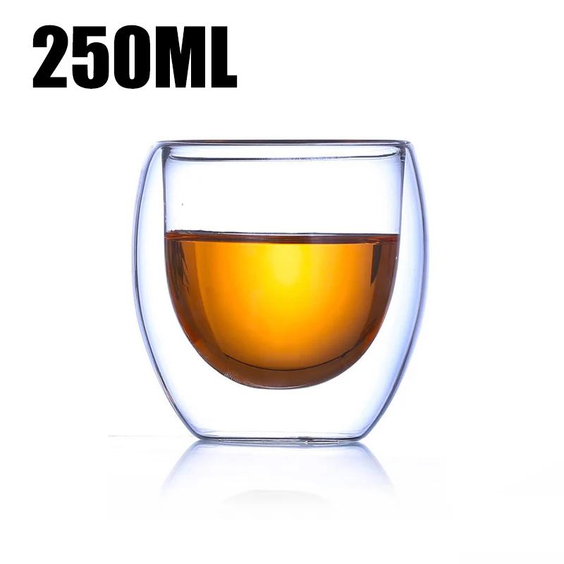 High-grade Double-layer Insulated Glass Cup Coffee Tea Drink Water Beer Creative Transparent Mug Gift Household Office Use Sets