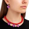 Acrylic Halloween Jewelry Sets Adjustable Choker Necklace Earring Set  Beach Vacation Accessories