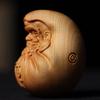Solid wood carving Mini figurines of Buddhist figures of Damo patriarch Hand-carved artwork Buddhist figure ornaments