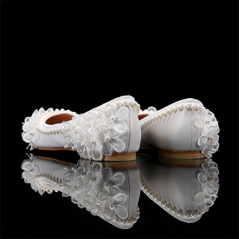 Fashion White Flower High Heel Pointed Sandals Women's Single Shoes Wedding Shoes Bride Designer Elegant Zapatos De Mujer High Heels 43