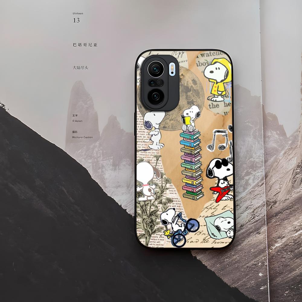 Big Head Snoopy Cartoon Phone Case Tempered Glass For Xiaomi 15 14 12 Lite Pro 13 11t Lite POCO M6 M5 X6 X5 X3 F5 F6 Pro Cover