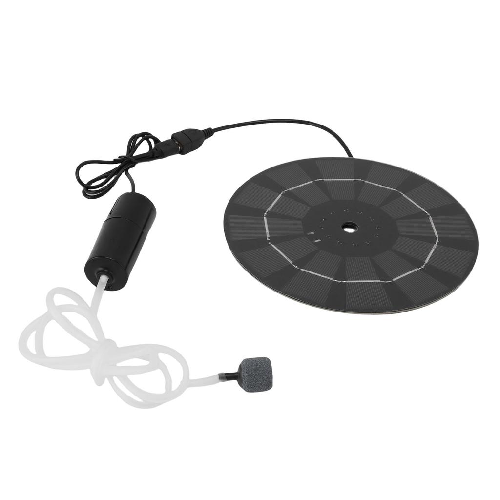 Solar Aquarium Oxygen Pump, Energy Saving Low Noise Operating Monocrystalline Silicon Solar Fish Pond Aerator for Home(10W)