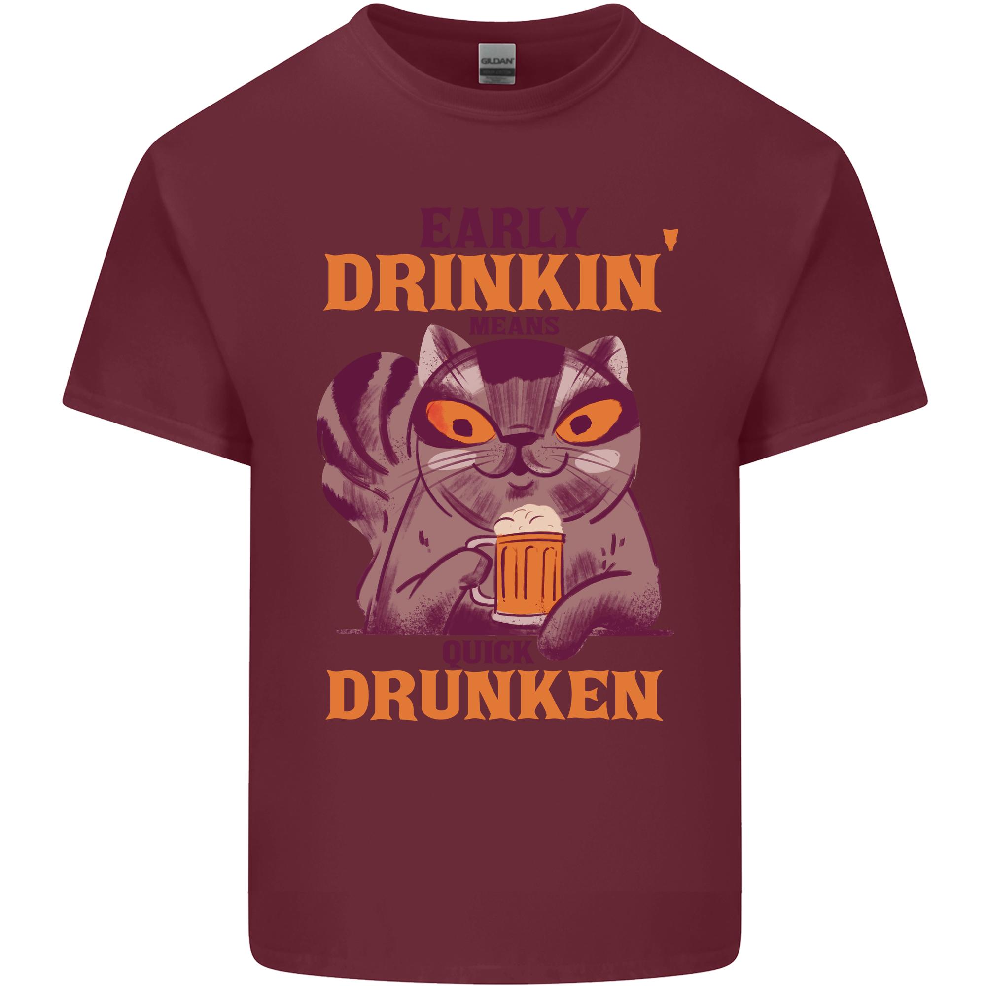 Early Drinkin Quick Drunken Funny Beer Alcohol Unisexs Light Cotton TShirt S