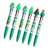W89C 6 Pcs Christmas Ballpoint Pen 4 In 1 Shuttle Pen Multicoloure Pen Cartoon Pen