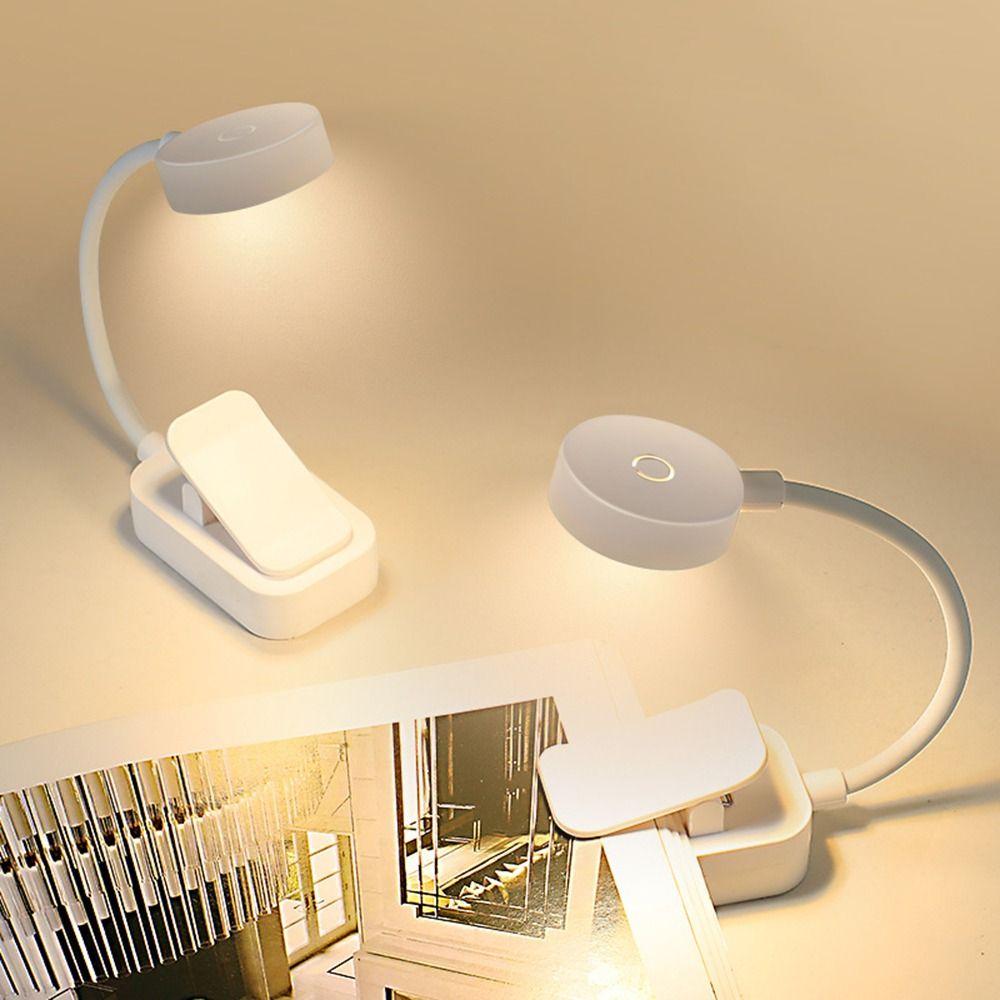 3 Colors LED Book Clip Lights Stepless Dimmable Reading Lamp with Clip Clamp Night Light  Home