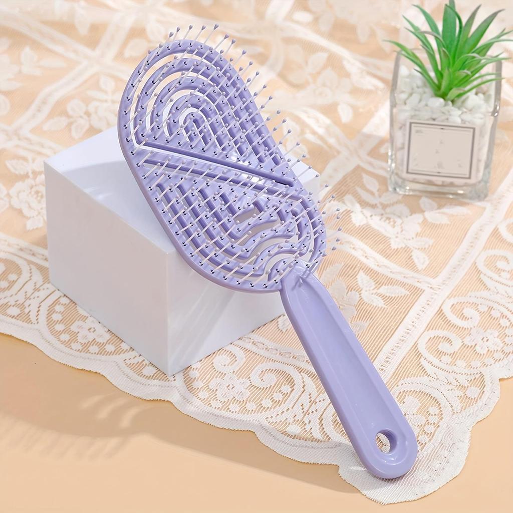 1 Stück Retro Ölkopf Hohl Haarstyling Kamm Trocken- und Nass-Doppelzweck Massage Knochenkamm Bogen Großer Bogenkamm