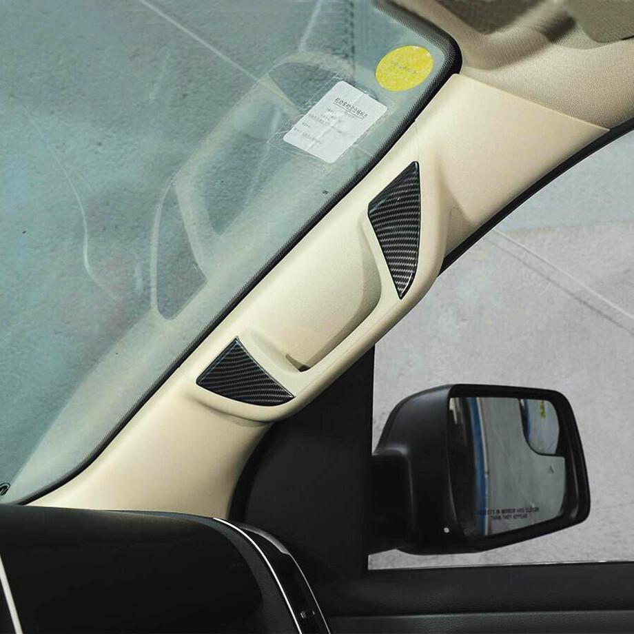 For 2019-2024 Dodge RAM 1500 Carbon Fiber Interior A-pillar Handle Cover Trim 4P