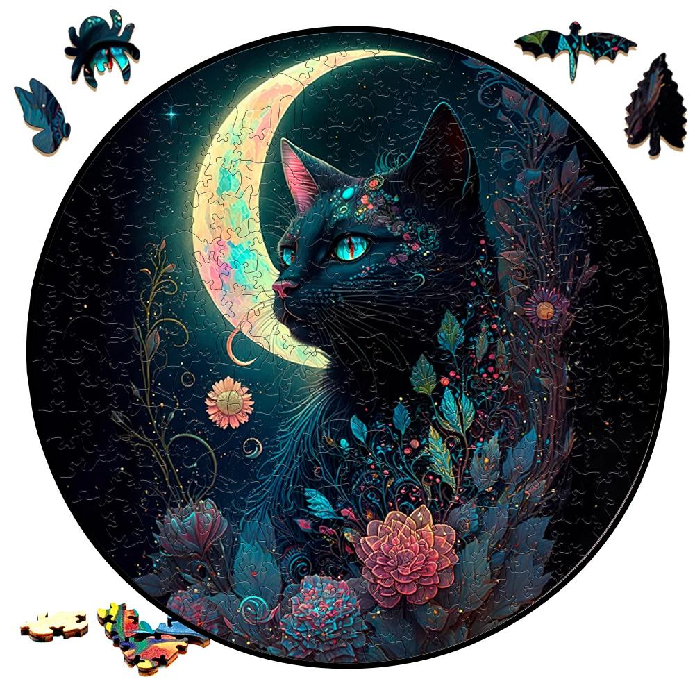 Non-Toxic Animal Cat Jigsaw Puzzles For Kids Wooden Puzzle Memory Game To Play In Family 3D Wood Puzzle Montessori Toy