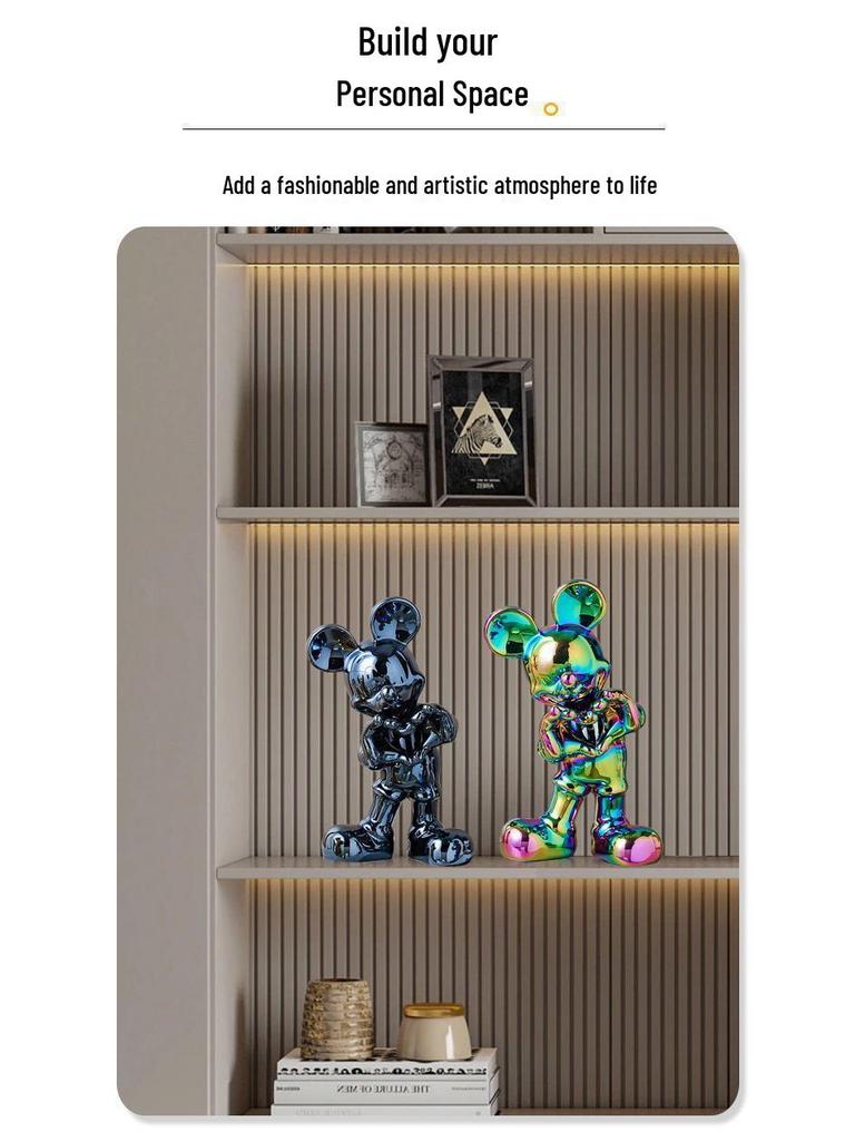 Luxury Creative Home Decor: Mickey Mouse Cartoon Ornaments for Living Room, TV Cabinet, and Entrance