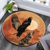 Eagle Wolf Round Area Rug,Carpet Rug for Living Room Bedroom Sofa Playroom Decor,Non-slip Floor Mat
