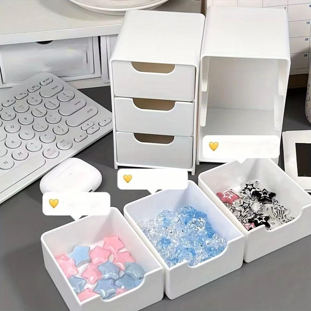 Kosmetický organizér ve stylu zásuvky 3patrová šperkovnice pro kancelářské potřeby šperky kosmetika úložný prostor