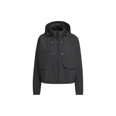 Giacca da Donna Tinta Unita Manica Lunga Zip Sportiva Casual con Cappuccio Giacche da Donna Nera IM8991