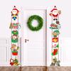 Merry Christmas Hanging Flag Porch Door Banner Santa Claus Snowman for Home Ornaments Door Decoration Supplies New Year Decor