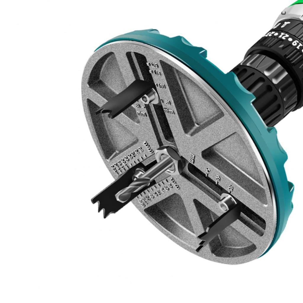 Adjustable Hole Saw Kit with 12 Blades Round Hole Opener Tool for Woodworking 1.8?5in Punching Diame