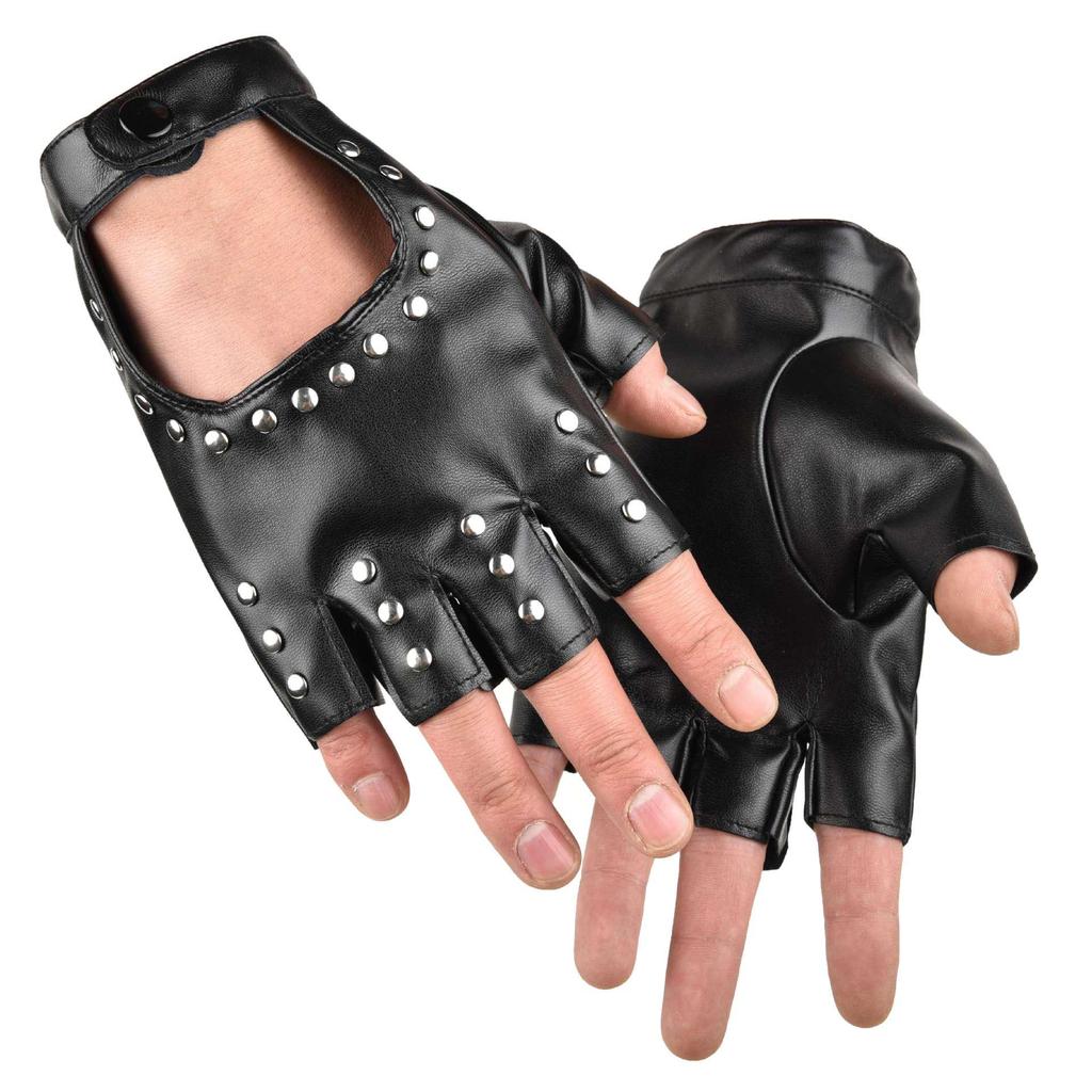 Unisex Fingerless Rivet Gloves for Street Dance, Breakdance, and Hip Hop Performances