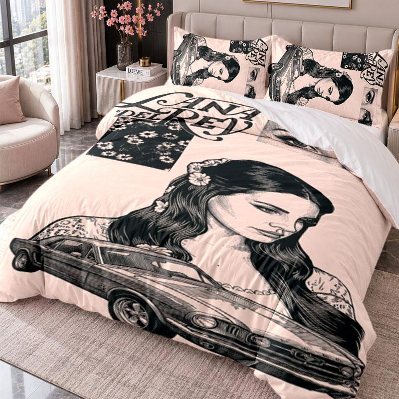 Lana Del Rey 3Pcs Bedding Set Duvet Cover With Two Pillowcases For Bedroom Home Decoration